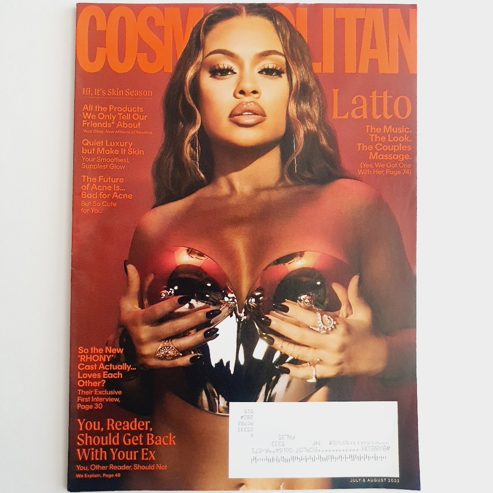 Cosmopolitan Magazine July August, 2023 Latto Music Look Couples Massage